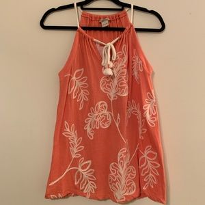 Lucky Brand Peach Blouse with Detailed Pattern